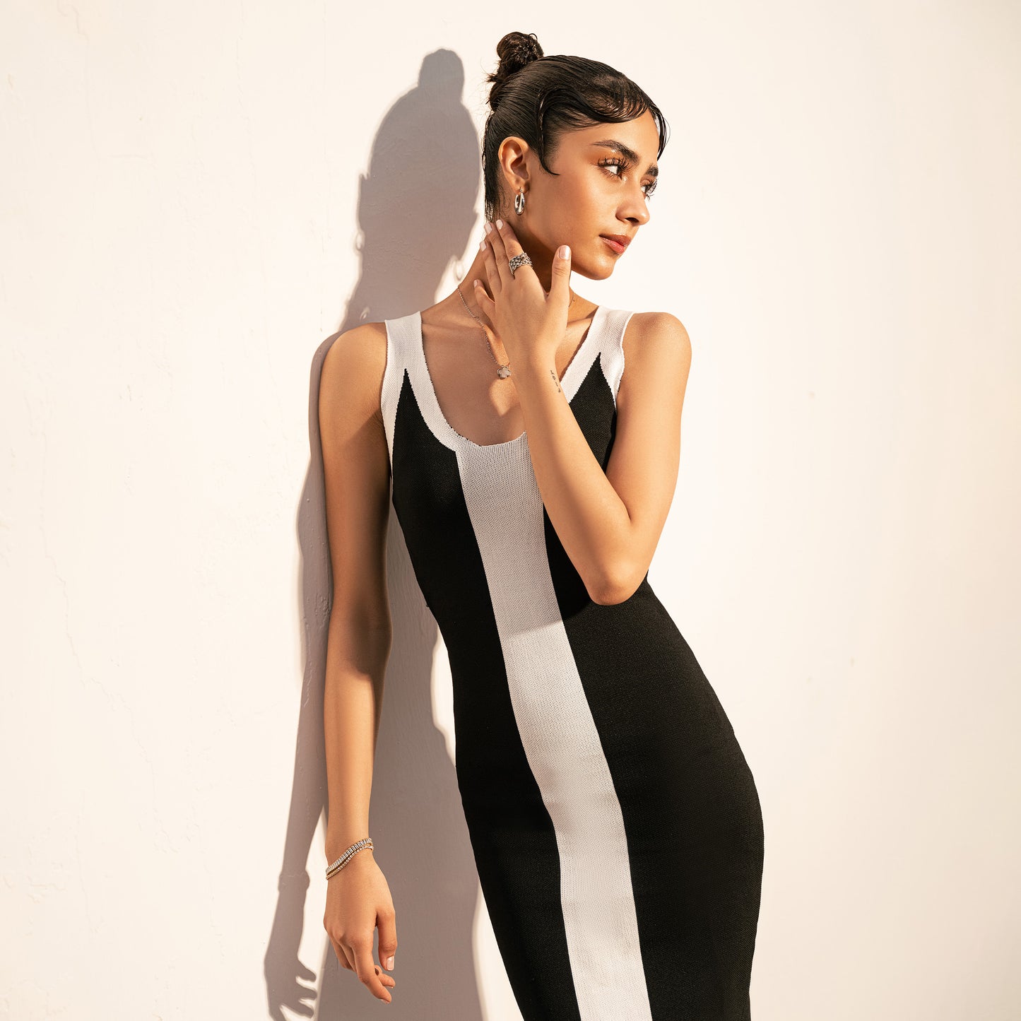 Black and White Day/Night Dress